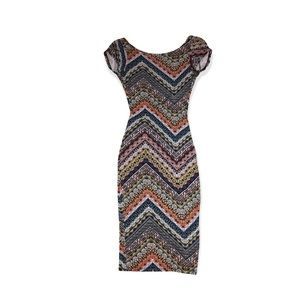 backless patterned bodycon dress